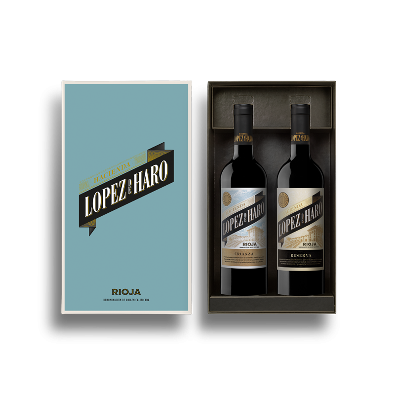 Estuche Hacienda López de Haro 2 botellas (Crianza y Reserva)
