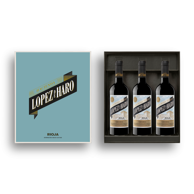 Estuche Hacienda López de Haro - 3 botellas Crianza