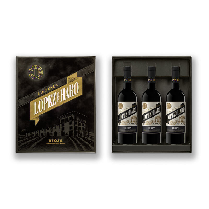 Estuche Hacienda López de Haro (3 Reserva)
